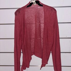Norm‎ Thompson Pink Open-Front Cardigan